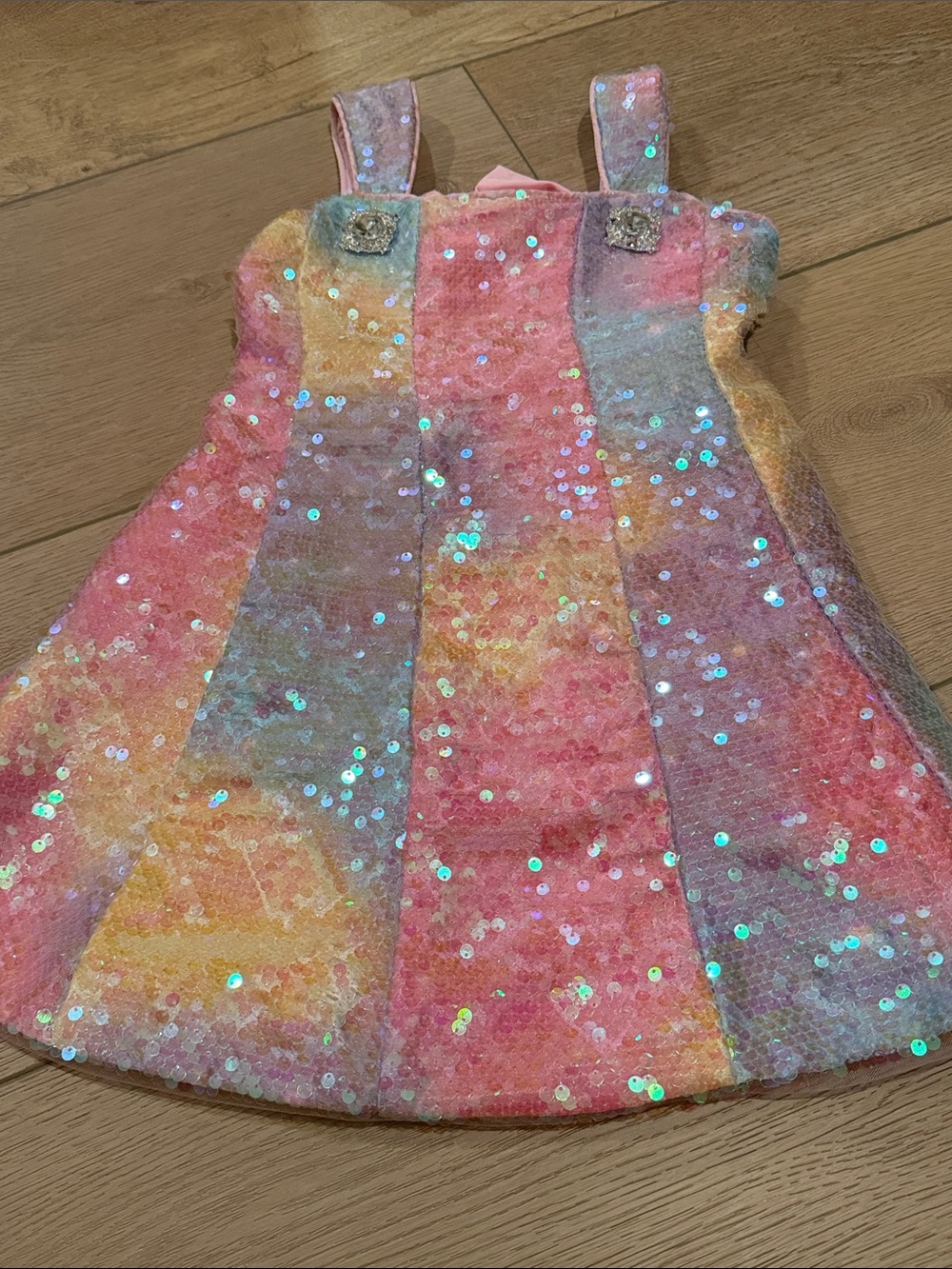 Lola + The Boys Multicolor Sequin Rainbow Party Dress